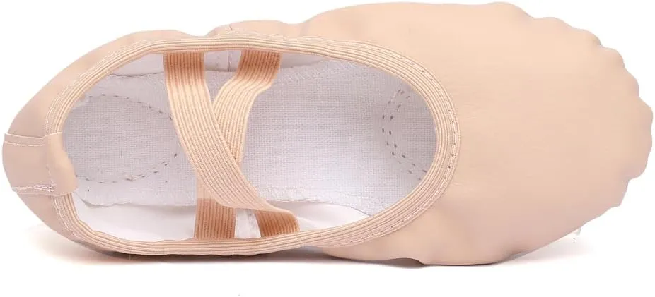 Ballerina Dance Shoes for Toddler Girls Kids Ballet Leather Split Sole Shoes for Toddler/Little Kid/Big Kid