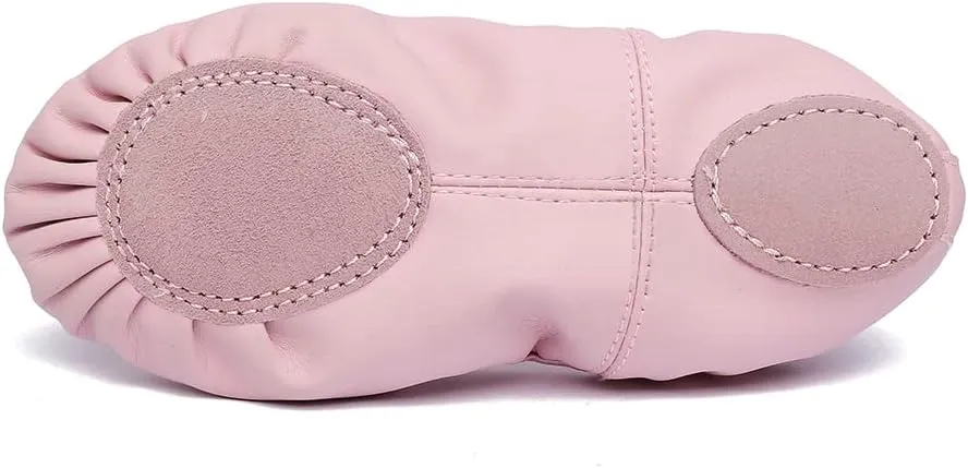 Ballerina Dance Shoes for Toddler Girls Kids Ballet Leather Split Sole Shoes for Toddler/Little Kid/Big Kid