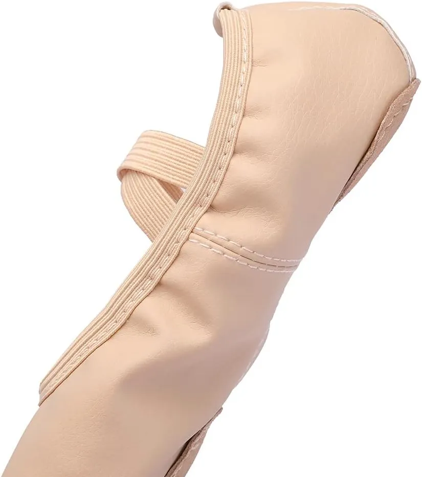 Ballerina Dance Shoes for Toddler Girls Kids Ballet Leather Split Sole Shoes for Toddler/Little Kid/Big Kid