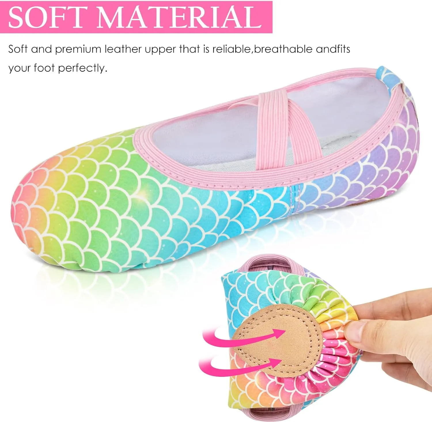 Ballet Shoes for Girls Toddler Ballet Dance Slippers Soft Leather Ballerina Shoes for Little Girls Kids Ballet Flats