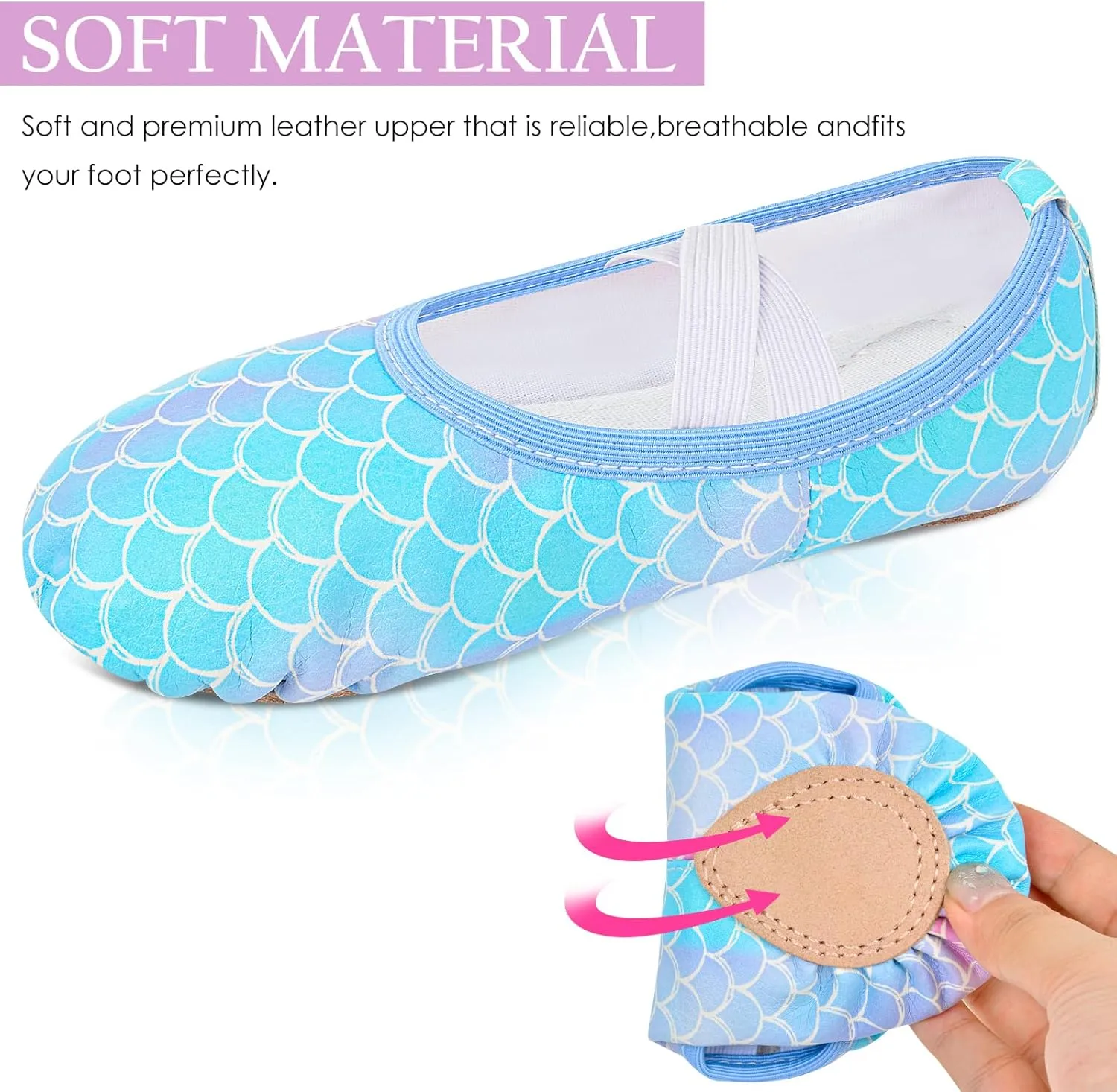 Ballet Shoes for Girls Toddler Ballet Dance Slippers Soft Leather Ballerina Shoes for Little Girls Kids Ballet Flats