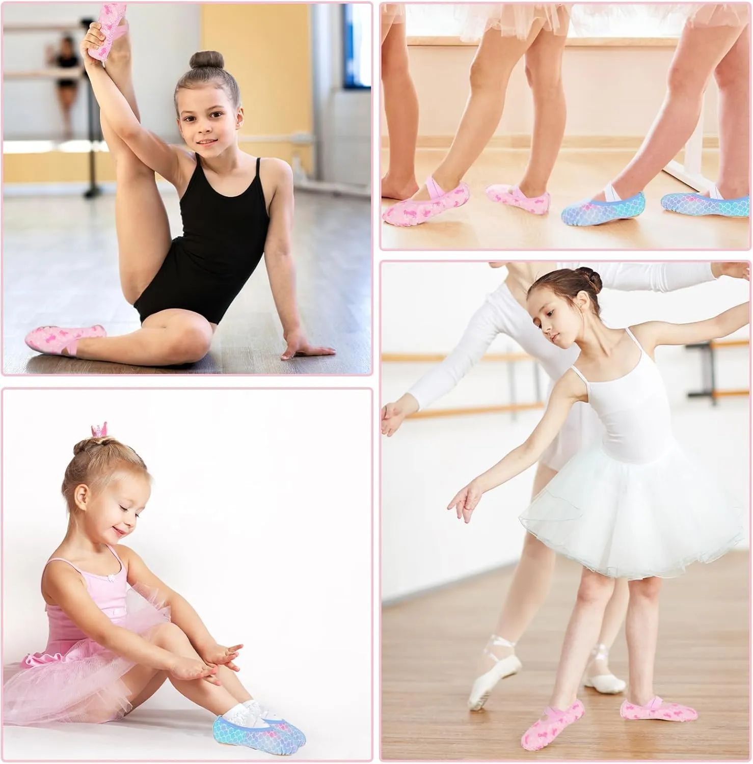 Ballet Shoes for Girls Toddler Ballet Dance Slippers Soft Leather Ballerina Shoes for Little Girls Kids Ballet Flats