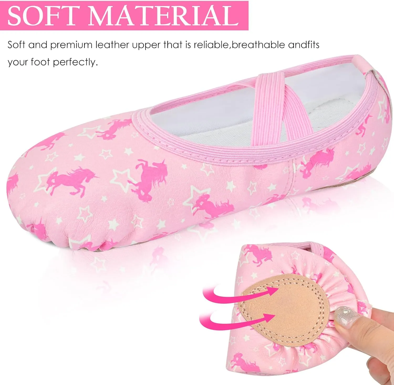 Ballet Shoes for Girls Toddler Ballet Dance Slippers Soft Leather Ballerina Shoes for Little Girls Kids Ballet Flats