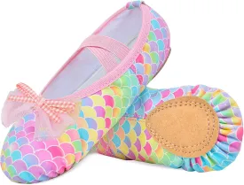 Ballet Shoes for Girls Toddler Ballet Dance Slippers Soft Leather Split Sole Flat Ballerina Shoes for Little Girls Kids