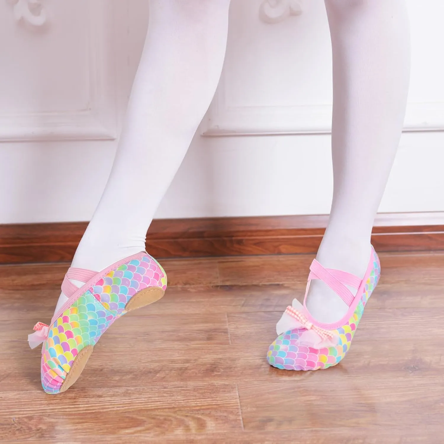 Ballet Shoes for Girls Toddler Ballet Dance Slippers Soft Leather Split Sole Flat Ballerina Shoes for Little Girls Kids
