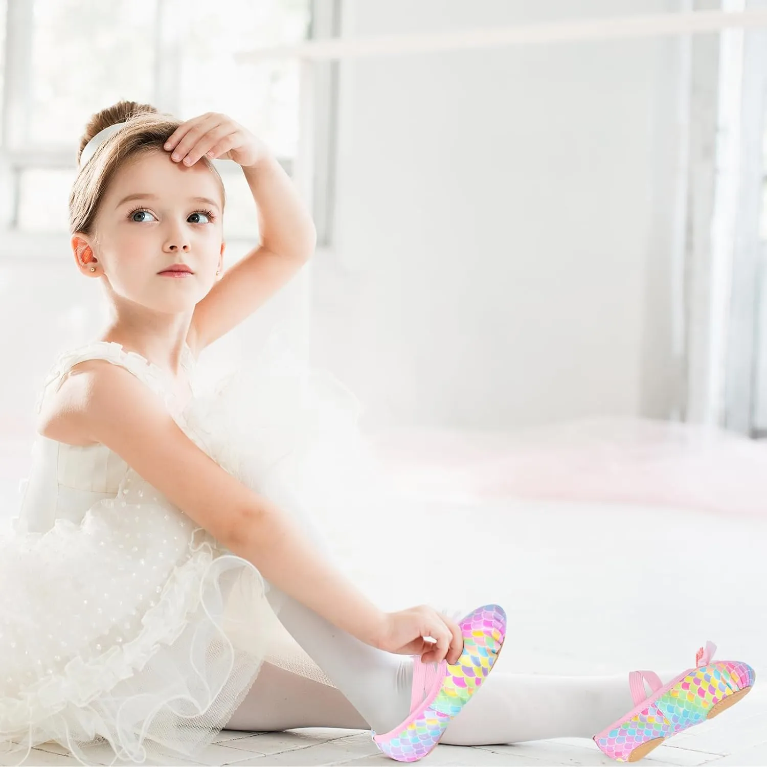 Ballet Shoes for Girls Toddler Ballet Dance Slippers Soft Leather Split Sole Flat Ballerina Shoes for Little Girls Kids