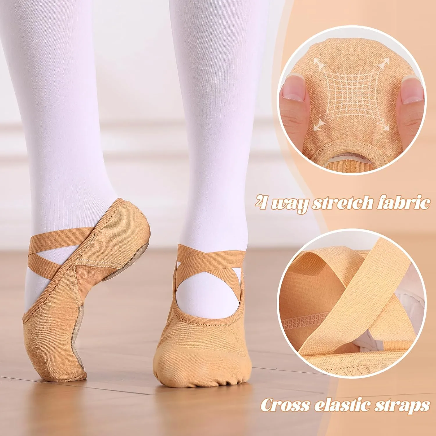 Bezioner Ballet Slippers for Girls Highly Elastic Girls Ballet Shoes Split Sole Dance Shoes for Toddler/Kid/Women