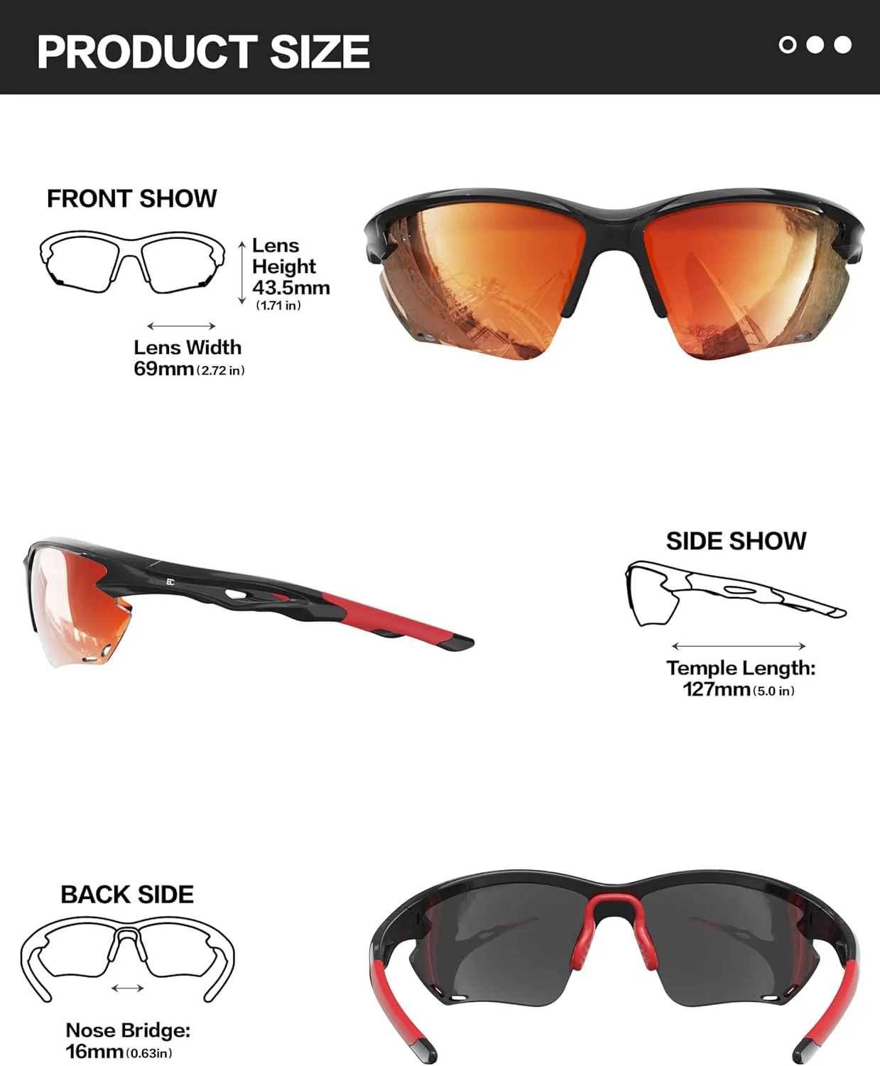 BIRCEN Sport Polarized Sunglasses for Men - Women: UV Protection Fishing Glasses for Driving Running Cycling