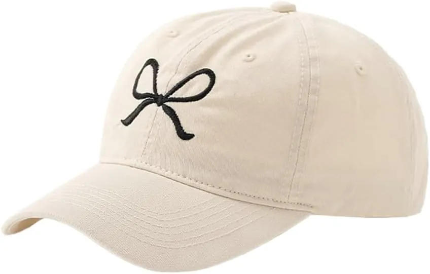 Bow-Tie Baseball Cap for Women Fashion Sun Hats for Women Trucker Hat Y2k Sun Cap Visor Cap Hiking Travel Trendy 2025