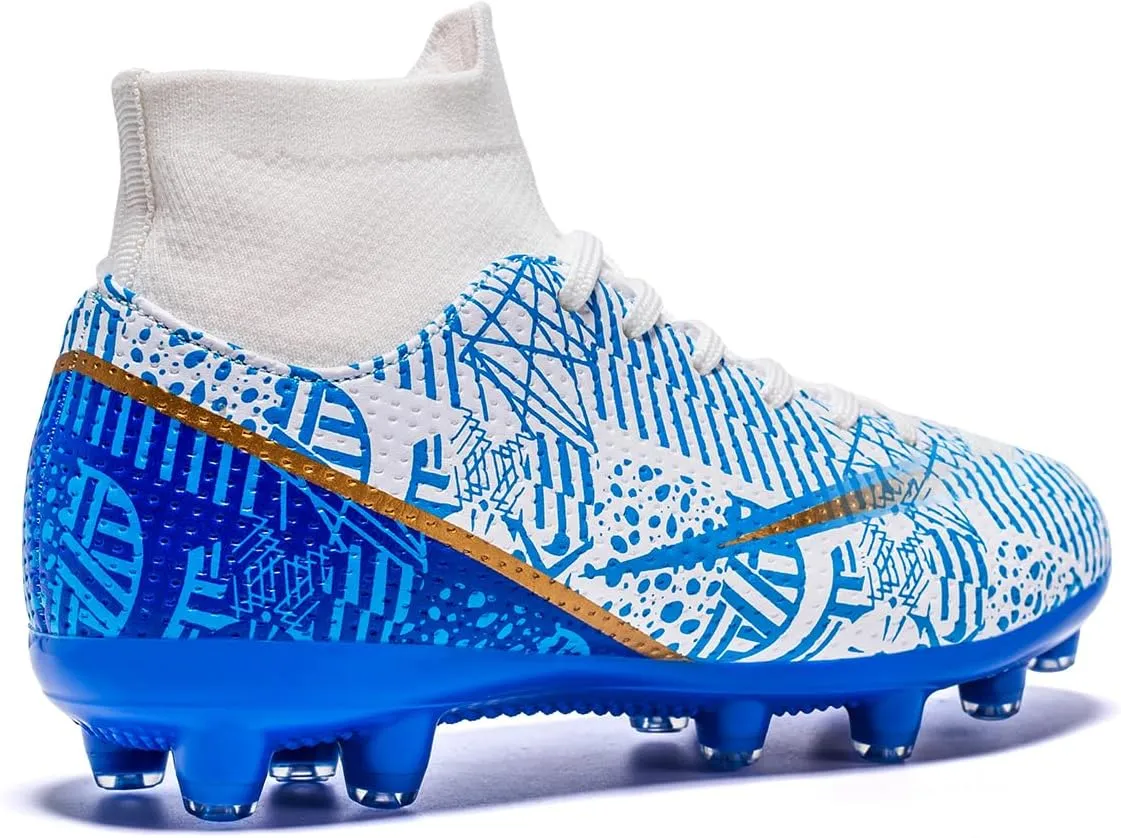 Boys Girls Soccer Cleats Kids Soccer Shoes High Top Training Youth Football Cleats Outdoor Football Shoes