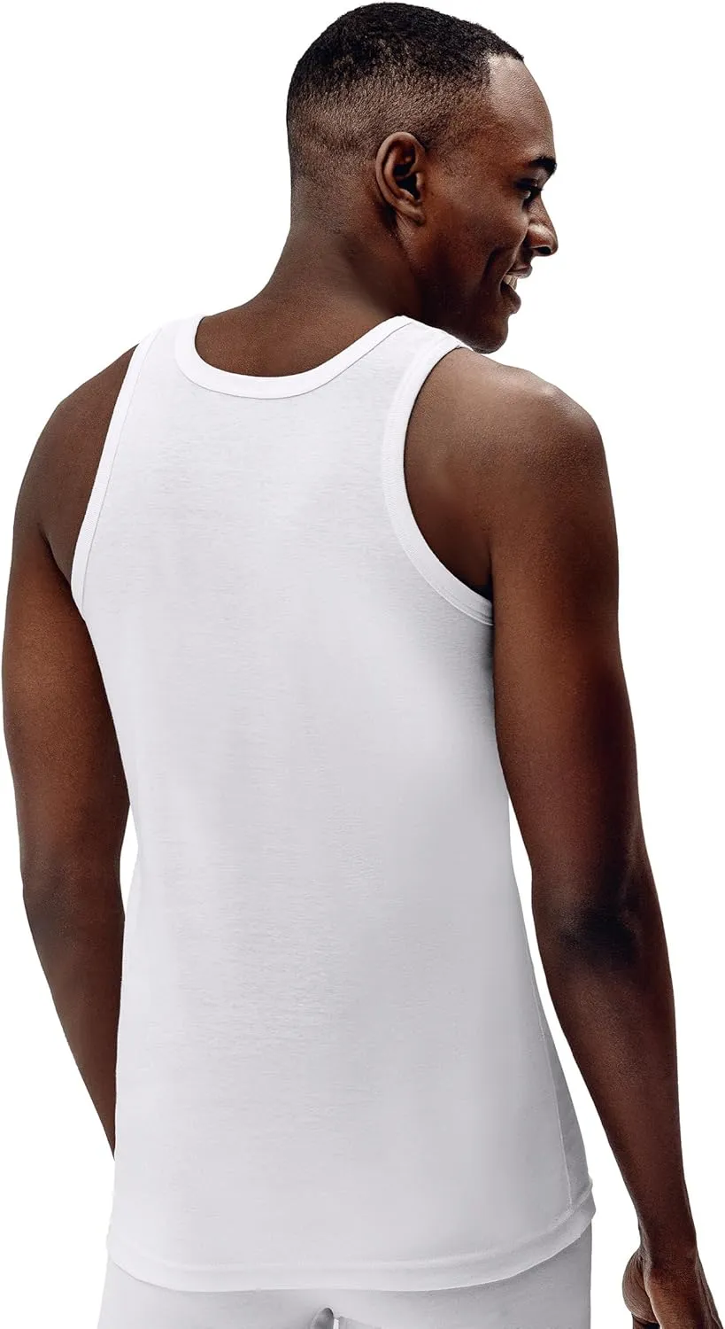 Brix Men's Tank Top Undershirts - 100% Cotton Multipack Tagless Shirts.