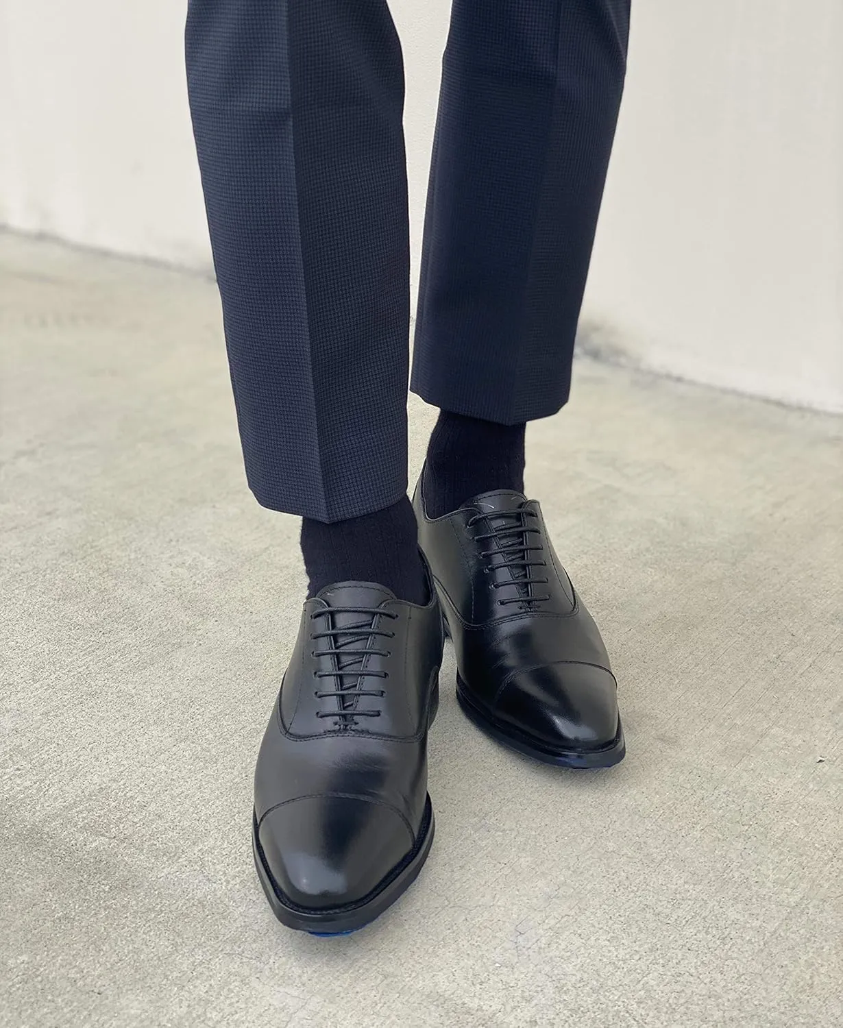 CALTO Men's Invisible Height Increasing Elevator Shoes - Black Premium Leather Lace-up Super Lightweight Formal Oxfords - 3 Inches Taller - S3032 - Size 11 D(M) US