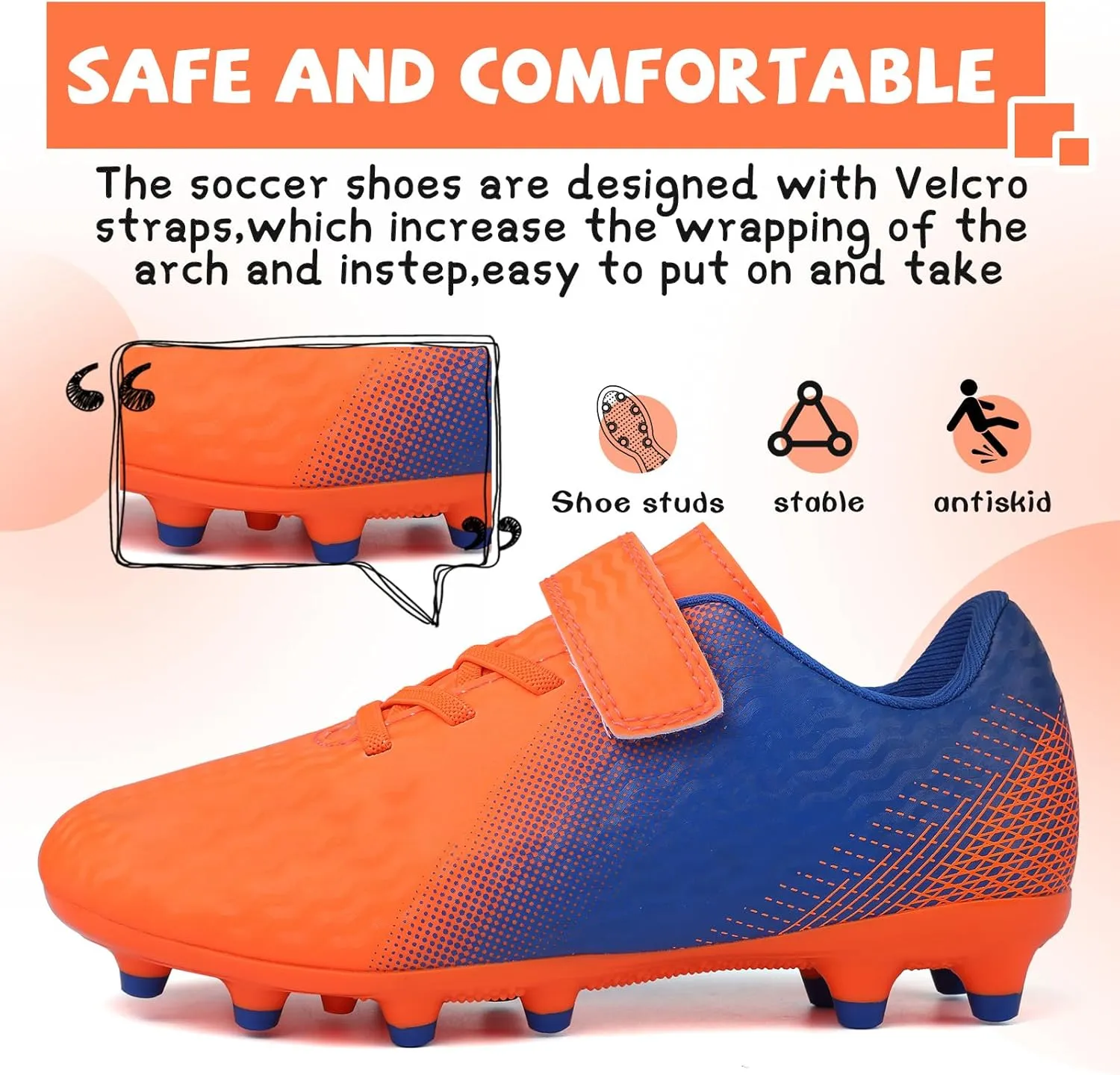 CBUSTER Kids Soccer Cleats Boys Girls Football Shoes with Socks Youth Soccer Shoes AG