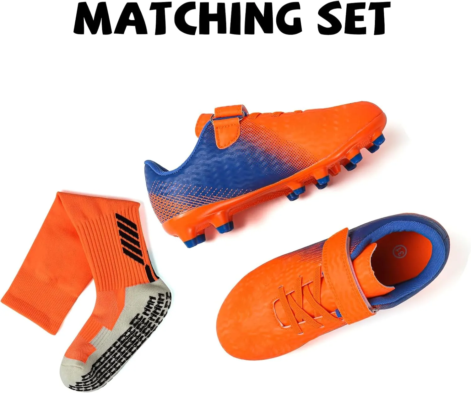 CBUSTER Kids Soccer Cleats Boys Girls Football Shoes with Socks Youth Soccer Shoes AG