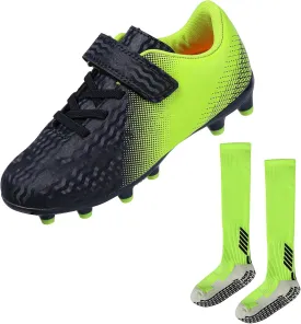 CBUSTER Kids Soccer Cleats Boys Girls Football Shoes with Socks Youth Soccer Shoes AG