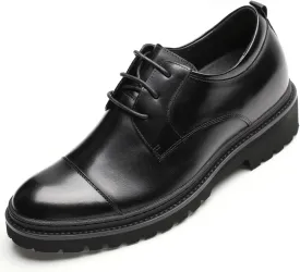 CHAMARIPA Elevator Shoes for Men Invisible Height Increasing Elevator Shoes Lace up Leather Formal Oxford Dress Tuxedo Lift Shoes Make You Taller