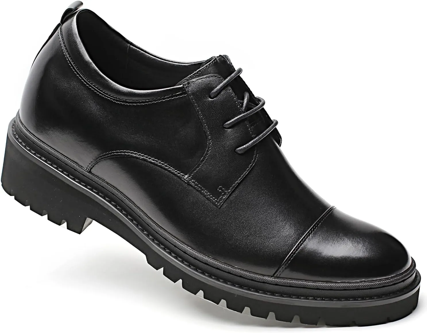 CHAMARIPA Elevator Shoes for Men Invisible Height Increasing Elevator Shoes Lace up Leather Formal Oxford Dress Tuxedo Lift Shoes Make You Taller