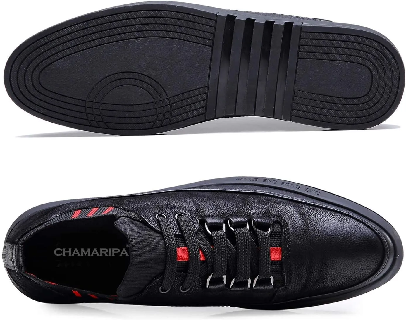 CHAMARIPA Men's Invisible Height Increasing Elevator Shoes Sneakers Lifting Shoes Taller Hidden Heel Trainers