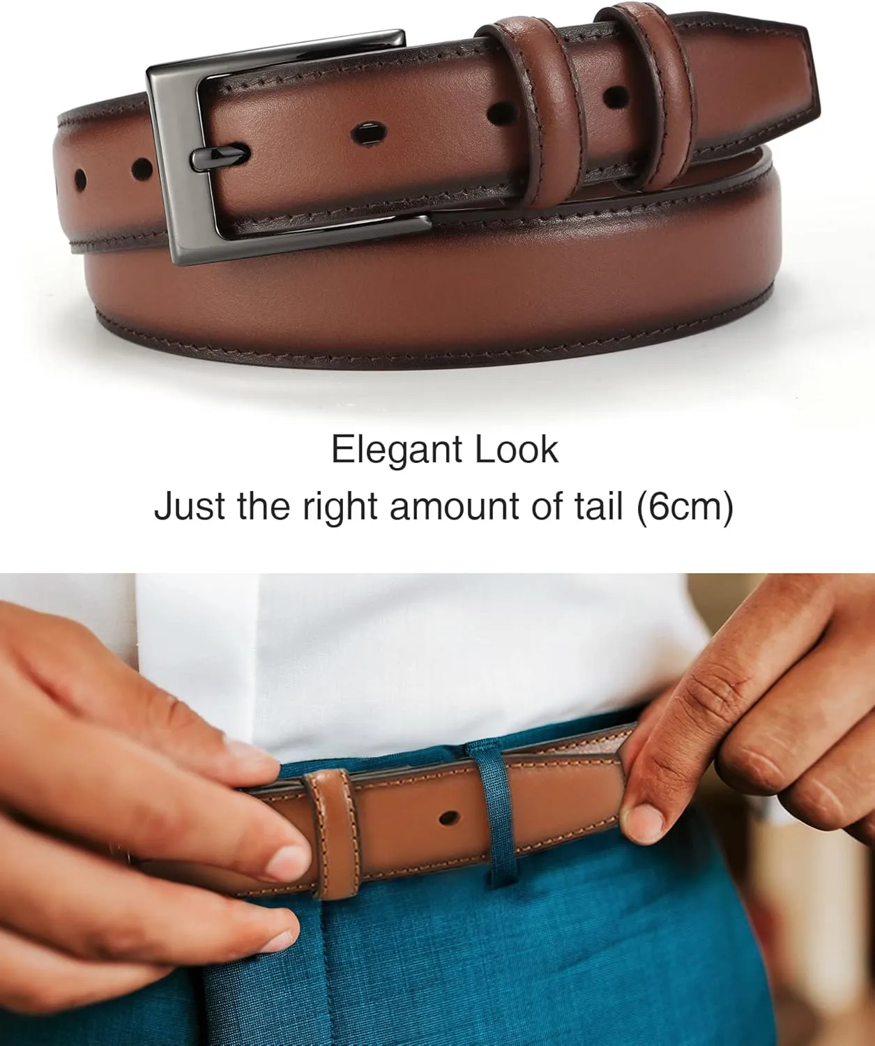 CHAOREN Mens Belts Leather 1 1/8" for Gift Men - Perfect Companion to Mens Dress Shoes