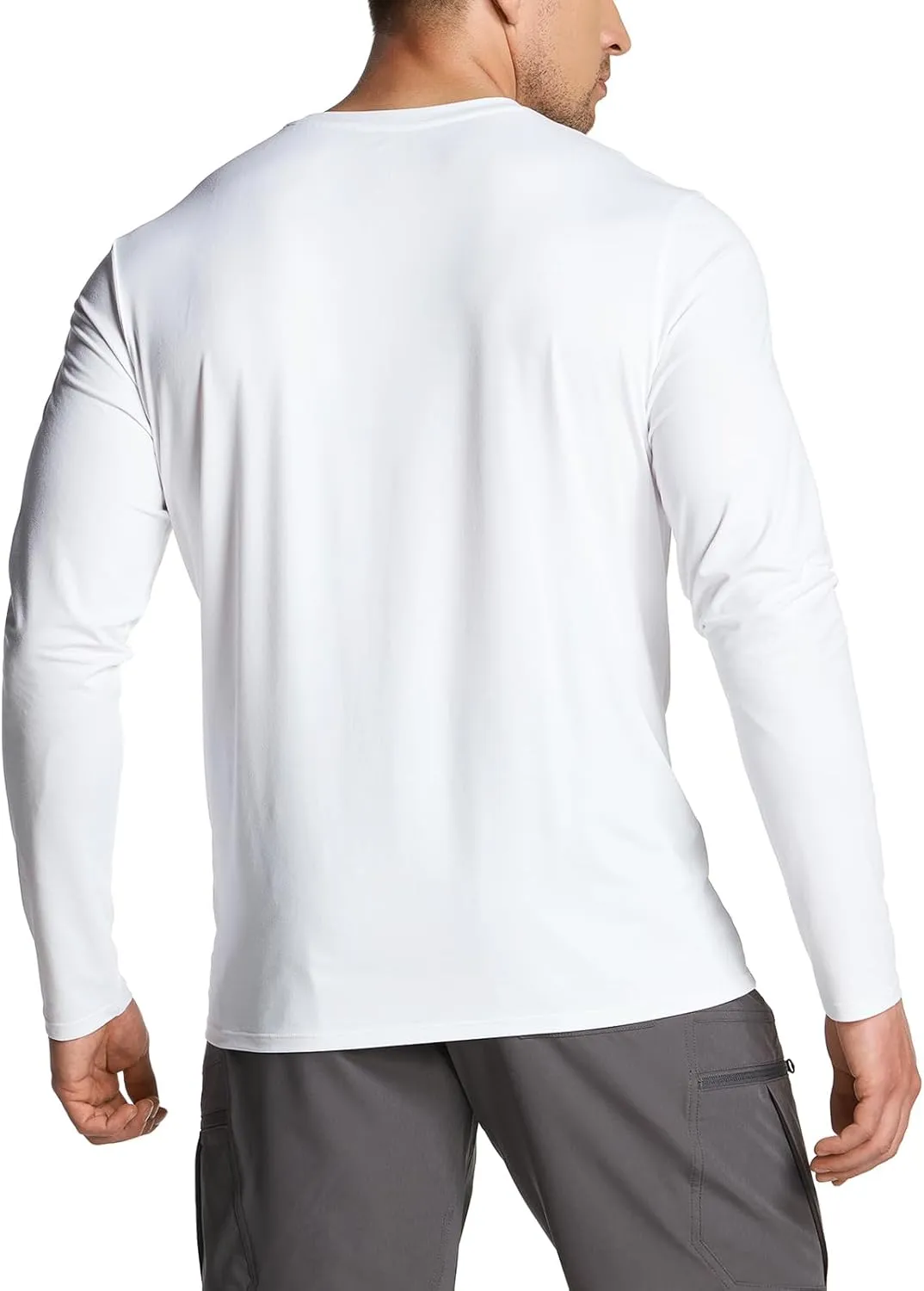 CQR Men's UPF50  Sun Protection Shirts, Quick Dry Long Sleeve Rash Guard, Athletic Running Workout Fishing Cooling Shirts