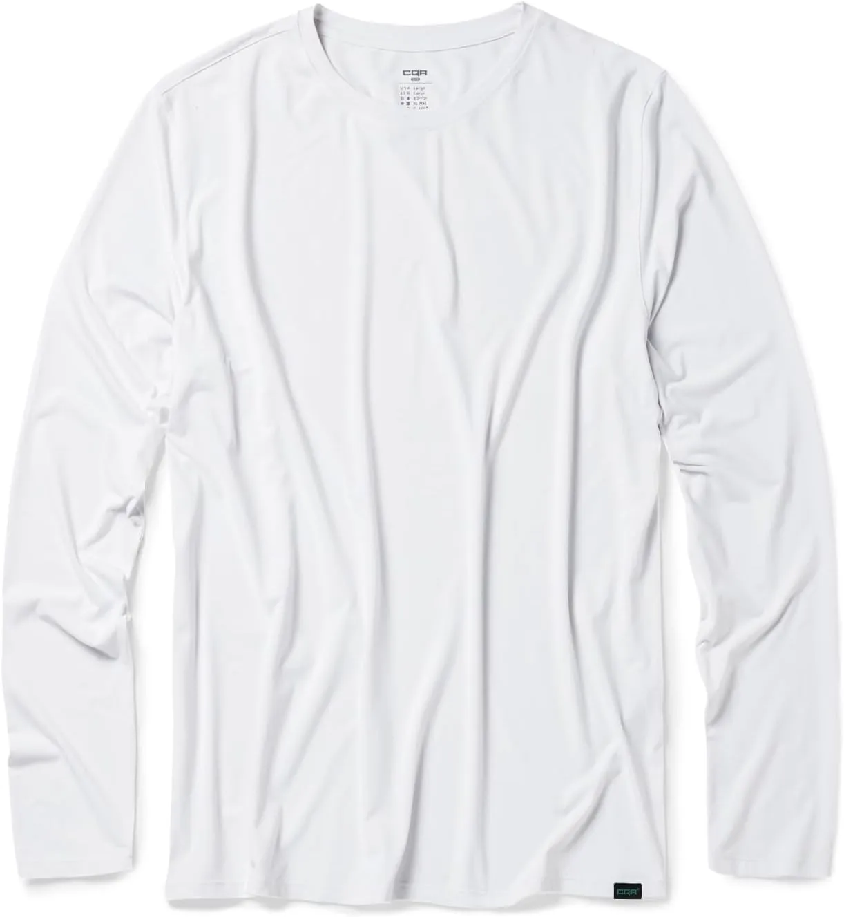 CQR Men's UPF50  Sun Protection Shirts, Quick Dry Long Sleeve Rash Guard, Athletic Running Workout Fishing Cooling Shirts