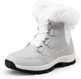 DREAM PAIRS Waterproof Snow Boots for Women, Faux Fur Cozy Warm Insulated Winter Boots Lace Up Mid-Calf Outdoor Shoes for Walking Hiking