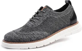 Dress Shoes for Men Sporty Oxfords Dress Sneakers Comfortable Brogue Wingtip Business Casual Shoes, Non Slip Rubber EVA Outsole
