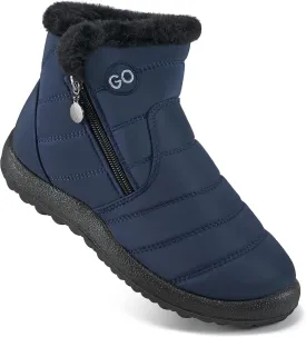 DUOYANGJIASHA Snow Boots for Women Winter Warm Ankle Booties Waterproof Comfortable Slip On Outdoor Fur Lined Lining Zipper Womens Snow Boots