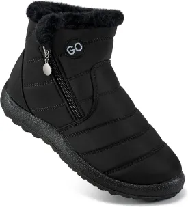 DUOYANGJIASHA Snow Boots for Women Winter Warm Ankle Booties Waterproof Comfortable Slip On Outdoor Fur Lined Lining Zipper Womens Snow Boots