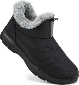 Ecetana Womens Boots Snow Winter Shoes Warm Ankle Booties with Fur Lined Comfortable Outdoor Waterproof Slip on Boots for Women