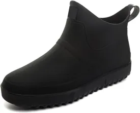 Enelauge Men's Outdoor Waterproof Rain Short Ankle Boots Nonslip Rubber Rain Car Wash Footwear Garden Shoes