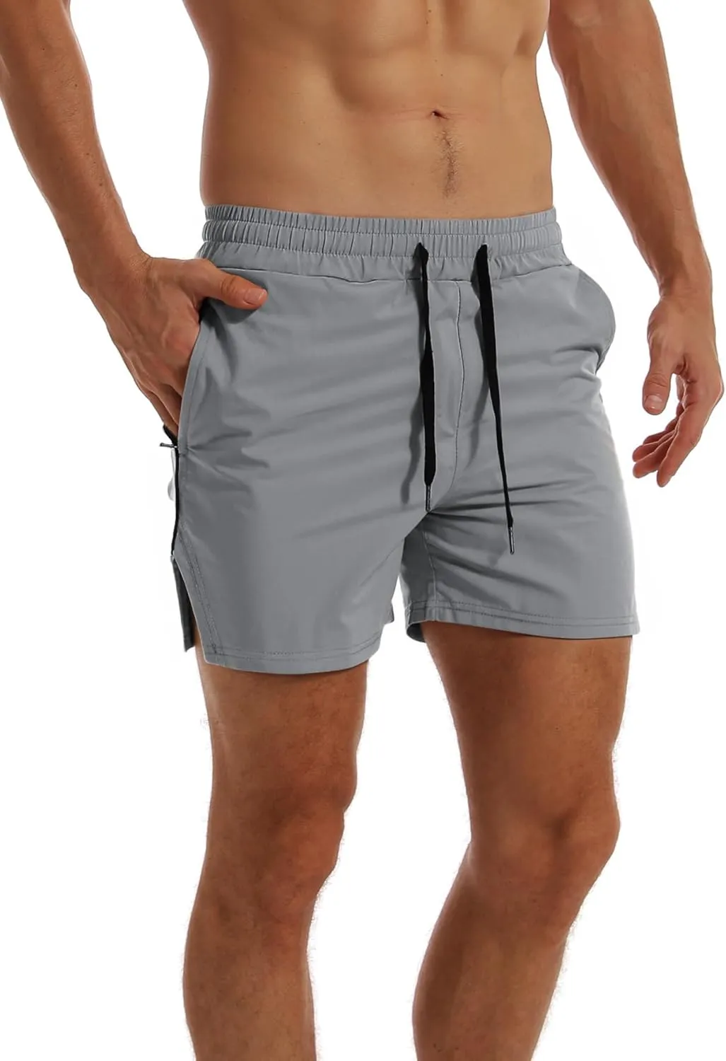 FLYFIREFLY Men's Gym Workout Shorts Quick Dry Lightweight Athletic Shorts Running Bodybuilding Training with Towel Loop
