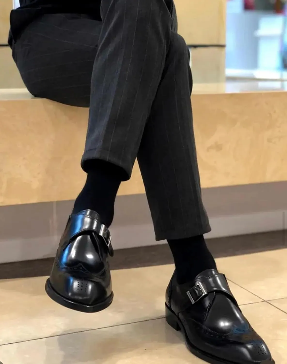 Full Grain Leather Mens Monk Strap Dress Shoes  Semi Square Toe, Patina Finishing, Leather Insole, Solid Rubber Sole  Comfortable & Durable Formal Shoes, US Sizes 7-11
