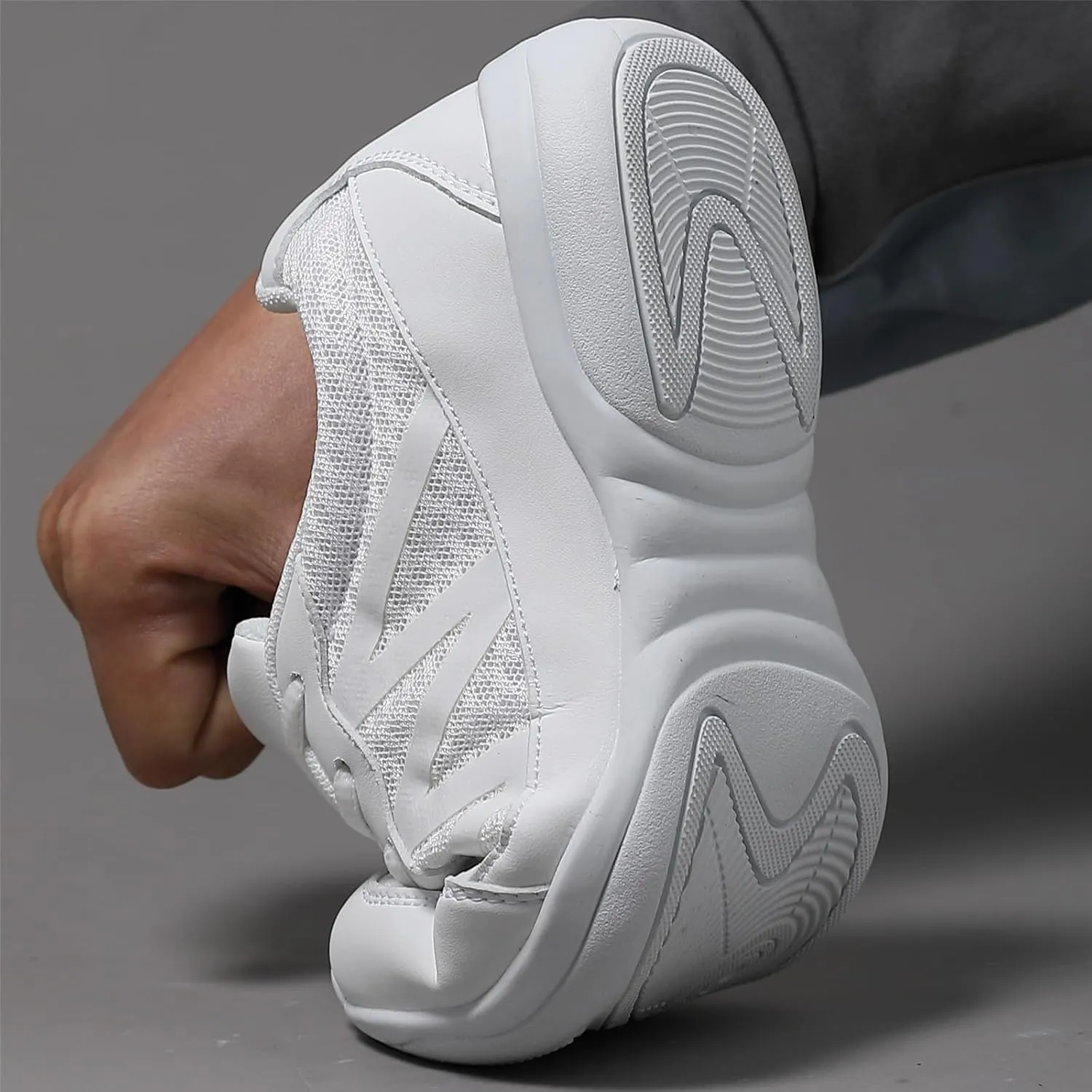 Girls' White Cheerleading Shoes Breathable Lightweight Cheer Competition-Ready Non-Slip with Shock Absorption for Dance, Training, Gymnastics and Youth Sports