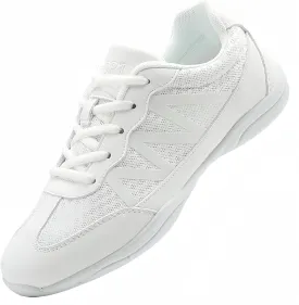 Girls' White Cheerleading Shoes Breathable Lightweight Cheer Competition-Ready Non-Slip with Shock Absorption for Dance, Training, Gymnastics and Youth Sports
