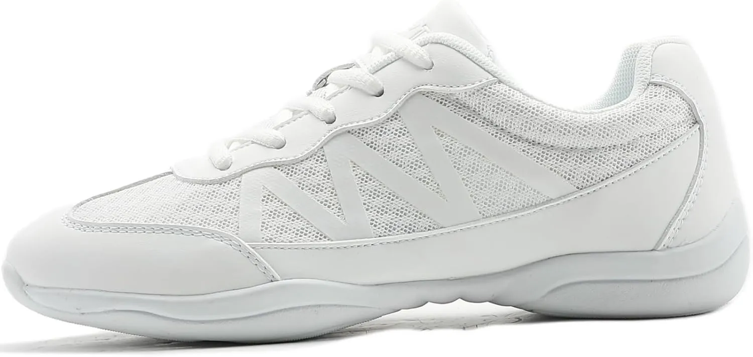 Girls' White Cheerleading Shoes Breathable Lightweight Cheer Competition-Ready Non-Slip with Shock Absorption for Dance, Training, Gymnastics and Youth Sports
