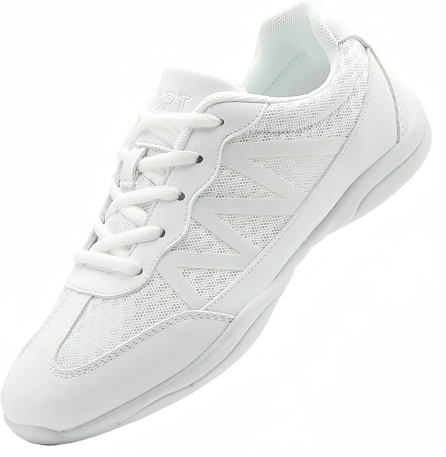 Girls' White Cheerleading Shoes Breathable Lightweight Cheer Competition-Ready Non-Slip with Shock Absorption for Dance, Training, Gymnastics and Youth Sports