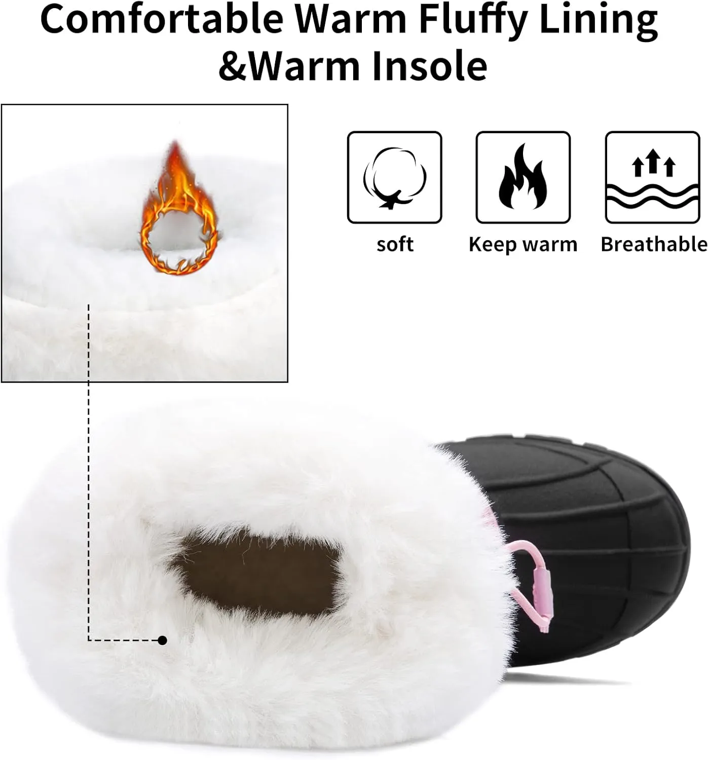Greatonu Kids Snow Boots Waterproof Boys Girls Winter Boots Mid Calf Insulated Duck Boots