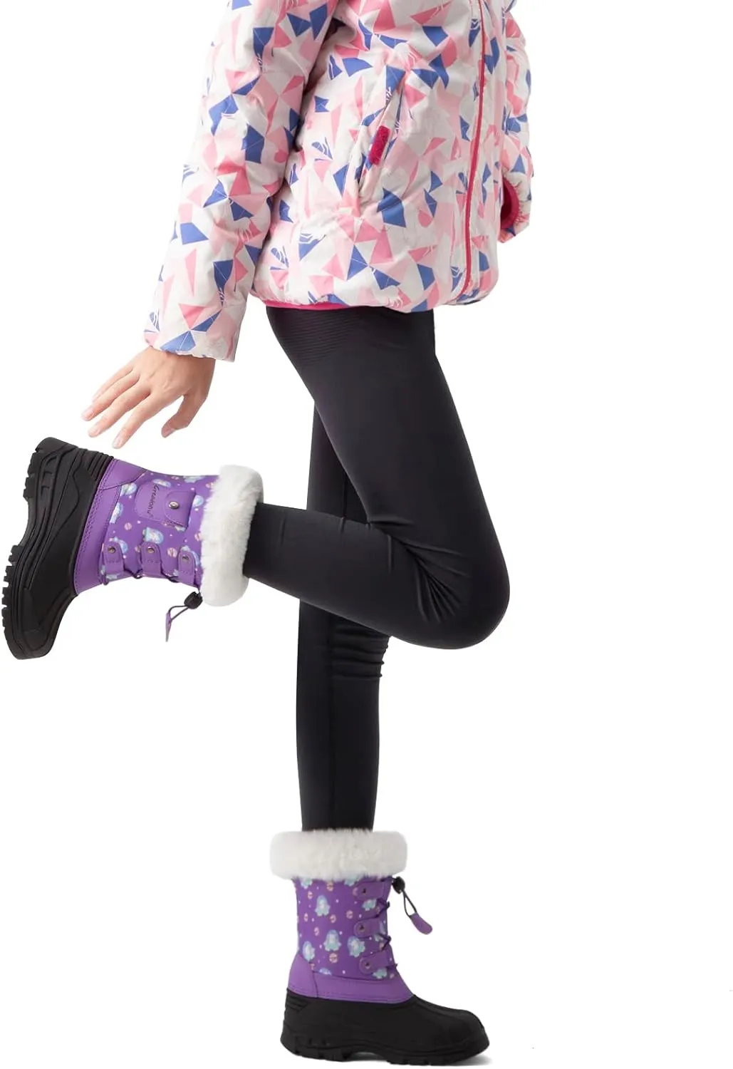 Greatonu Kids Snow Boots Waterproof Boys Girls Winter Boots Mid Calf Insulated Duck Boots