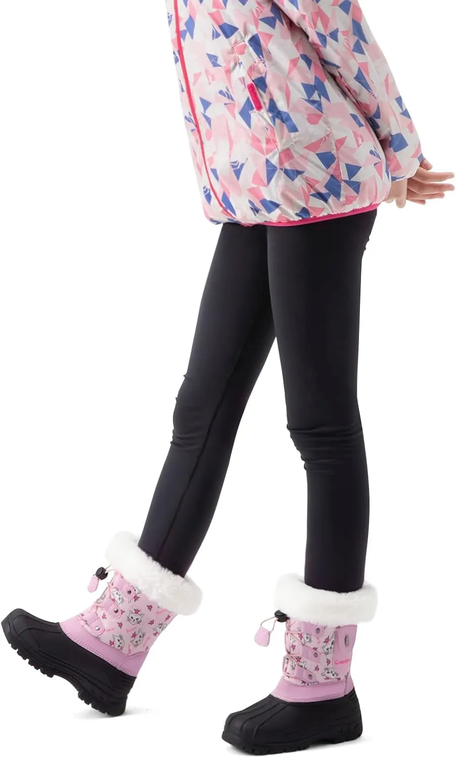 Greatonu Kids Snow Boots Waterproof Boys Girls Winter Boots Mid Calf Insulated Duck Boots