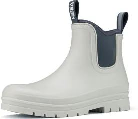 HISEA Women's Chelsea Rubber Rain Boots Ankle Rain Boots Waterproof Women Neoprene Short Garden Boots