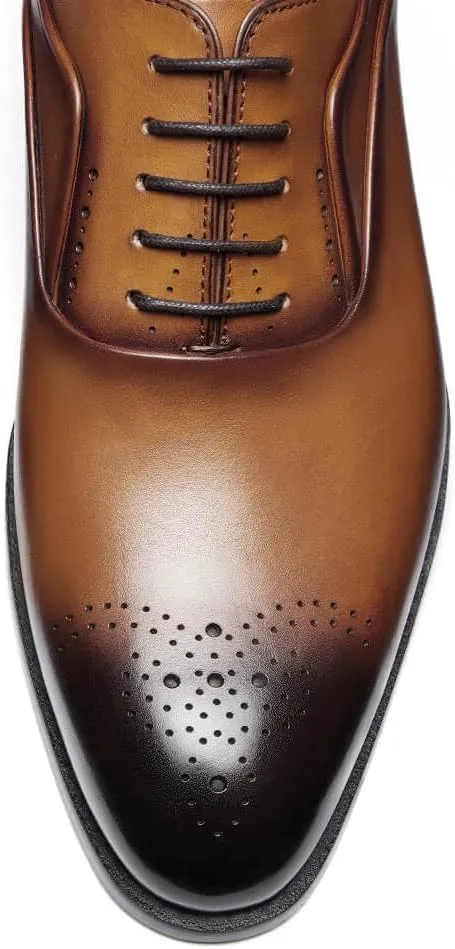 Jepsengord Men's Dress Shoes Genuine Leather Oxfords Luxury Formal Business Suit Shoes with Blake Rapid Stitch
