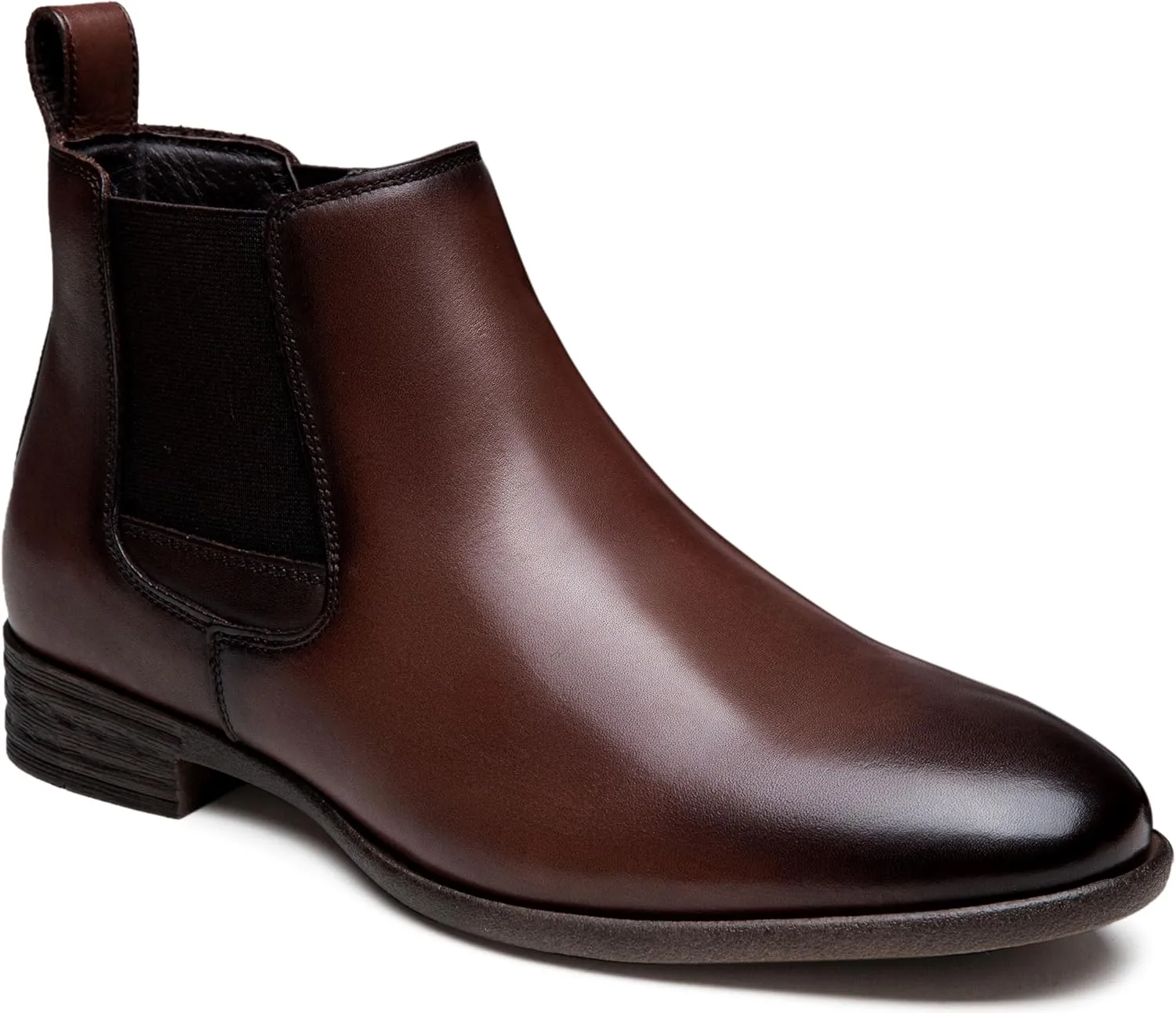 Jousen Men's Chelsea Boots Leather Lightweight Casual Chukka Ankle Boots Classic Elastic Dress Boots for Men