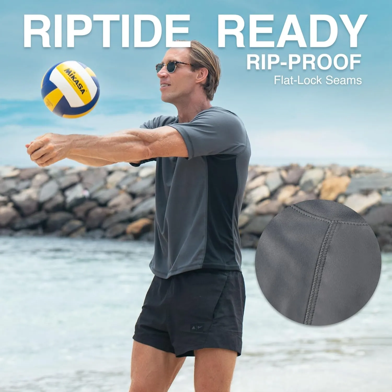 Kanu Surf Men's Short Sleeve UPF 50 Swim Shirt Rash Guard Sun Shirt (Regular & Extended Sizes)