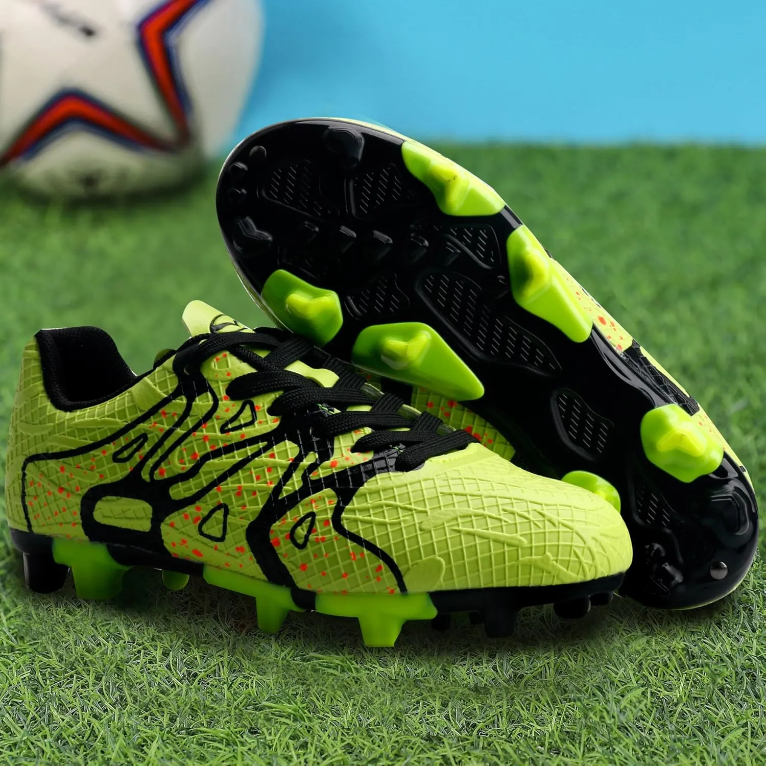 Kids Soccer Cleats Outdoor FG/AG Football Shoes Firm/Artificial Ground Little/Big Boys Girls
