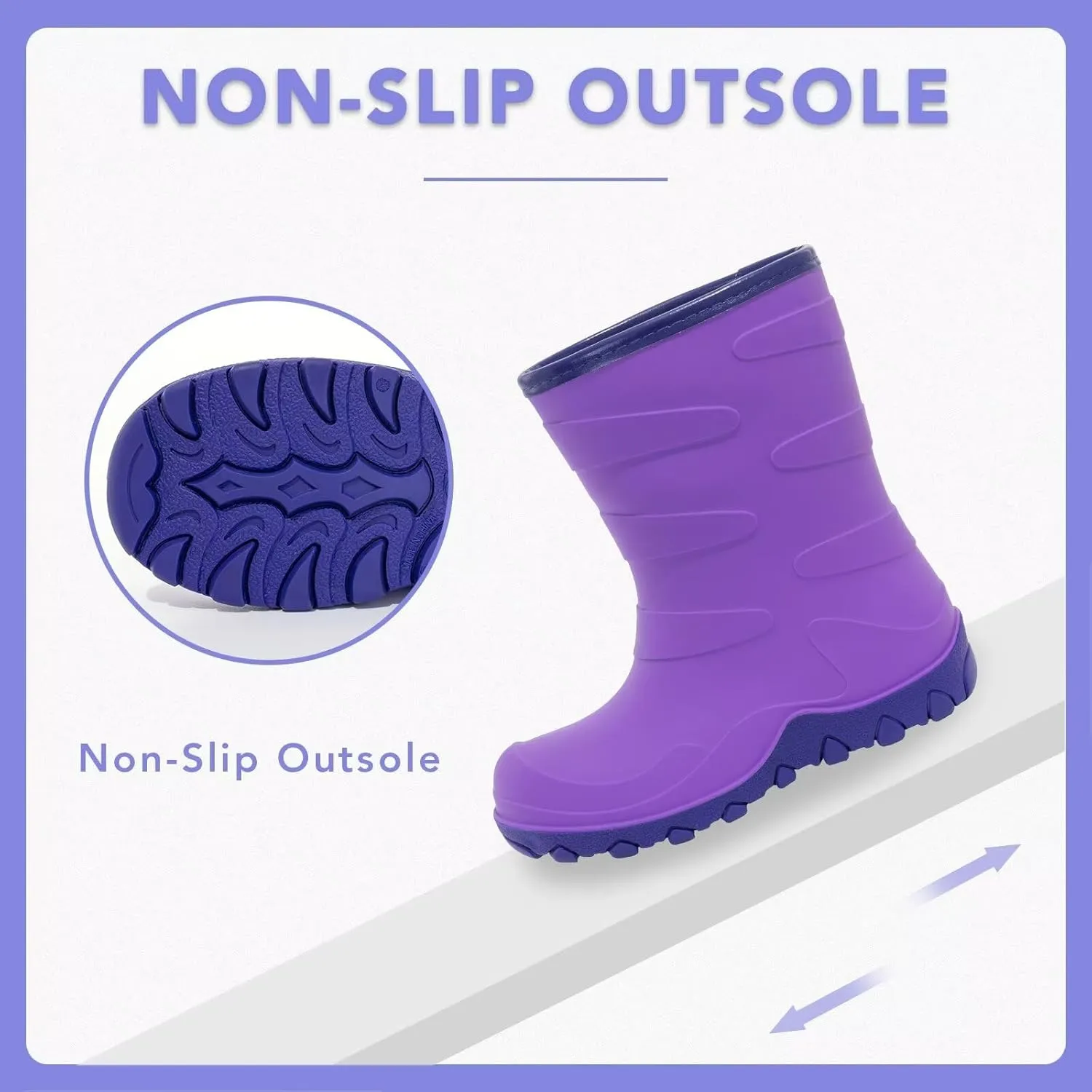 Kids Winter Rain Boots, Insulated Warm Snow Boots, Children Waterproof Mud Boots for Boys and Girls, Toddler/Little Kid/Big Kid