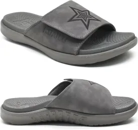 KuaiLu Mens Slides Soft Cushion Sport Sandals with Plantar Fasciitis Arch Support Adjustable Open Toe Summer Slippers Slip on Indoor Outdoor Size 7-15