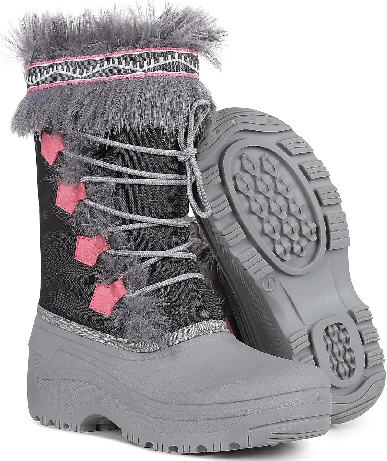 Lovee Cosee Winter Boots for Women Waterproof Warm Faux Fur Lined Snow Boots Mid Calf Platform Boots Anti-Slip Insulated Work Shoes