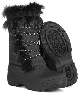 Lovee Cosee Winter Boots for Women Waterproof Warm Faux Fur Lined Snow Boots Mid Calf Platform Boots Anti-Slip Insulated Work Shoes