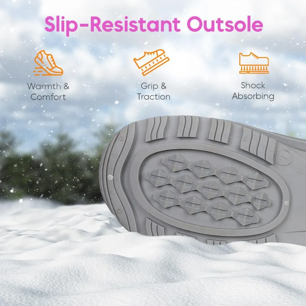 Lovee Cosee Winter Boots for Women Waterproof Warm Faux Fur Lined Snow Boots Mid Calf Platform Boots Anti-Slip Insulated Work Shoes